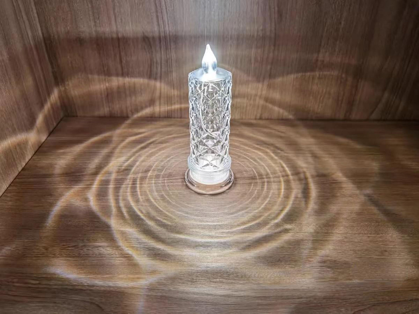 TETOU 4pcs LED Flameless Candles Rose Shadow Romantic Battery Operated Candle Valentine's Day Wedding Centerpieces Decor