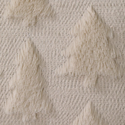 TETOU 18"x18"Set of 2 Christmas Tree Pillow Covers,Xmas Soft Faux Fur Wool Couch Cushion for Sofa Bedroom Living Room Home Farmhouse Winter Christmas Decor (Beige)
