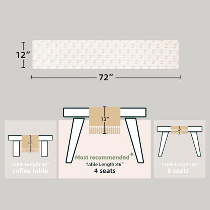 TETOU Easter Bunny Jacquard Table Runner 13x72 Inch Bunny Rabbit Designs Soft Plush Faux Fur Table Decoration for Easter Home Party