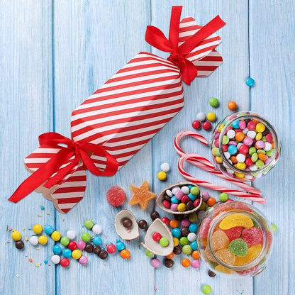 TETOU 20pcs Christmas Candy Box Red White Empty Small Chocolate Boxes for Wedding Xmas Guest Gift Wrap Bag Decor