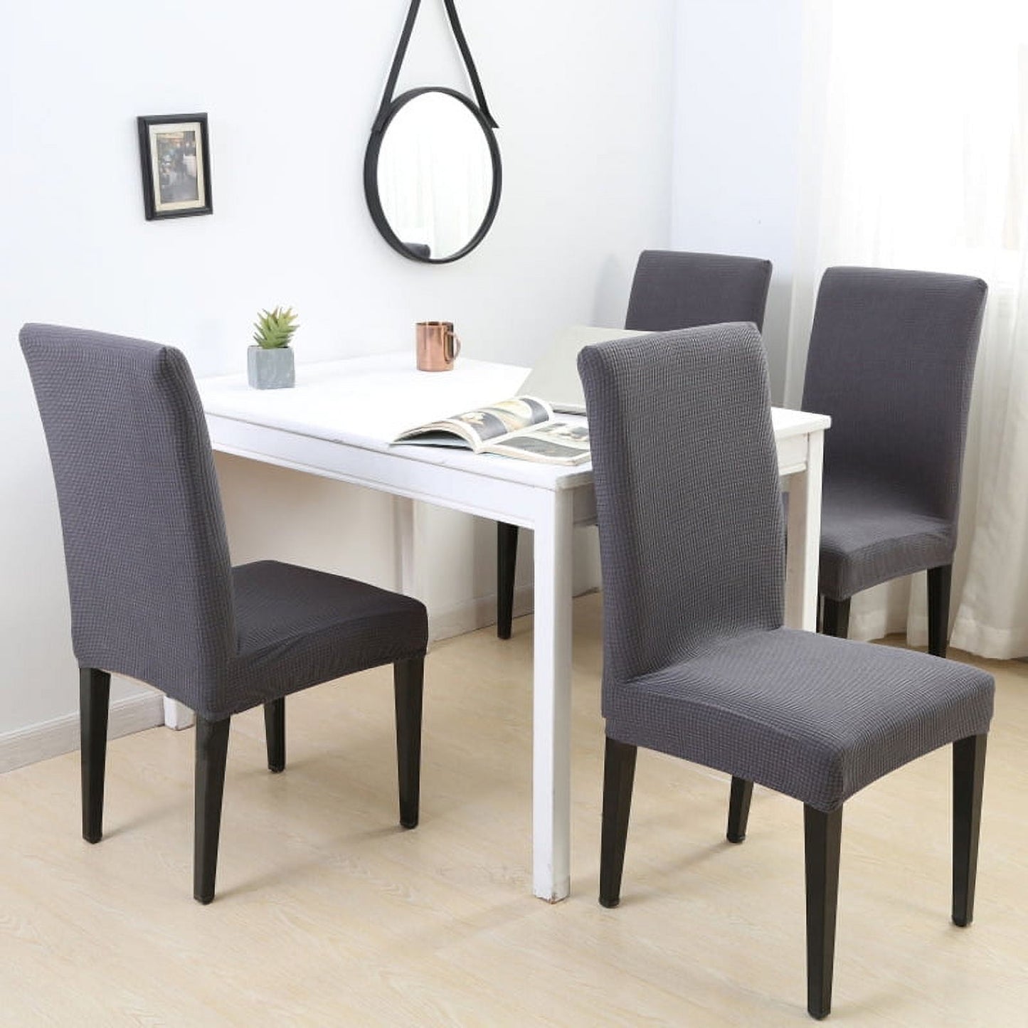TETOU Waterproof Dining Room Chair Covers Stretch Jacquard Parson Chair Slipcover Chair Protector Restaurant Banquet Supplies