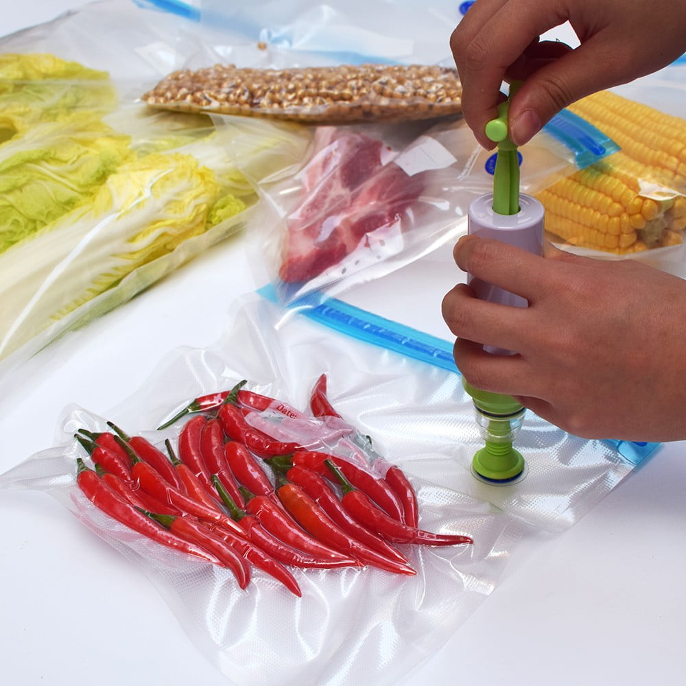 TETOU 15 Pack Sous Vide Bags with Pump Reusable Vacuum Pack Freezer Bags Food Storage Bags Sous vide kit
