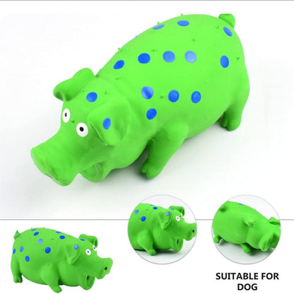 TETOU Squeaky Pig Dog Toy, Small Breed Dog Latex Chew Toys Natural Rubber Pig Sound Play Toy for Interactive Dog Playing Emulsion the Dog - Green