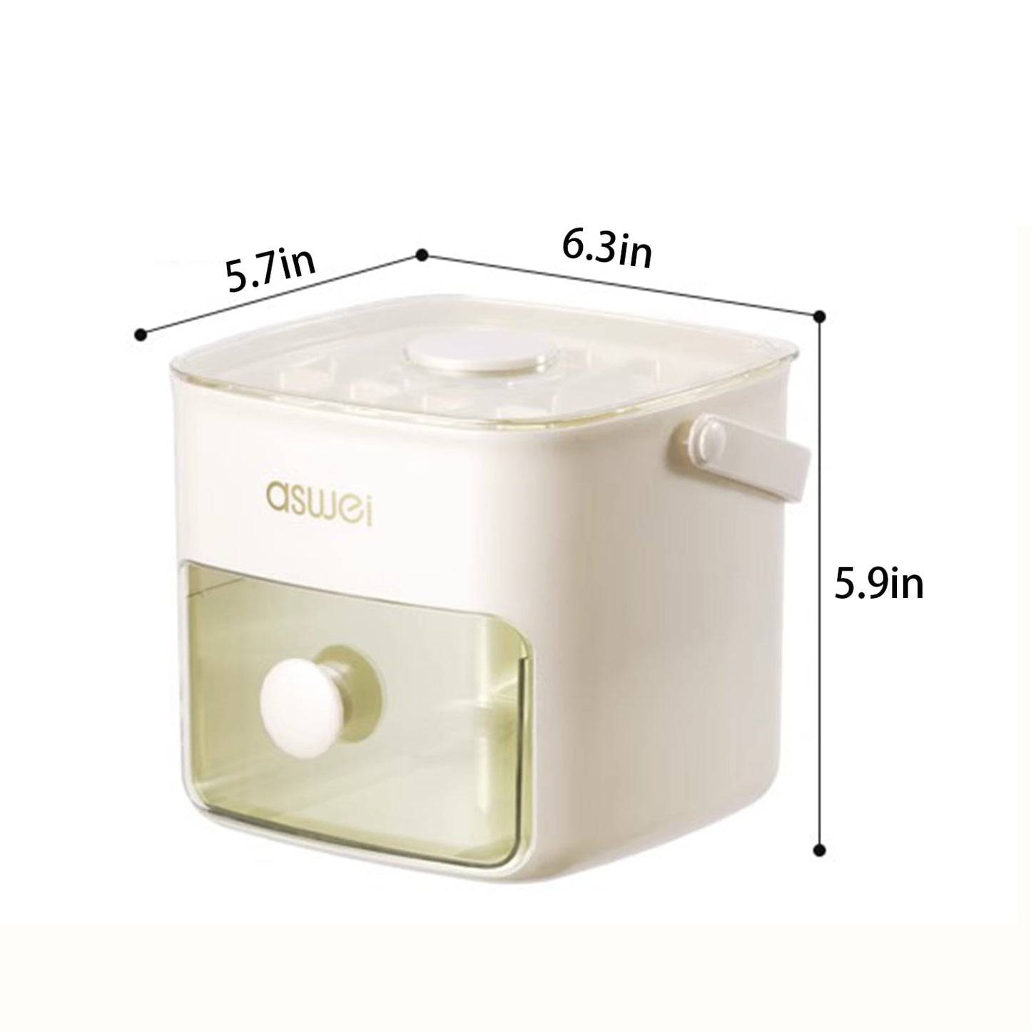 TETOU Large Capacity Ice Cube Mold 48 Ice Trays Easy-Press Ice Cube Mold,Double Layer, Food-Grade Plastic Ice Storage Tray for Freezer（white）