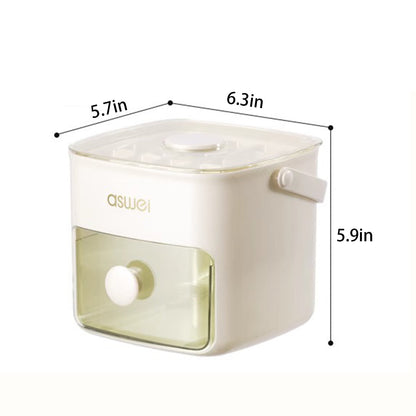TETOU Large Capacity Ice Cube Mold 48 Ice Trays Easy-Press Ice Cube Mold,Double Layer, Food-Grade Plastic Ice Storage Tray for Freezer（white）