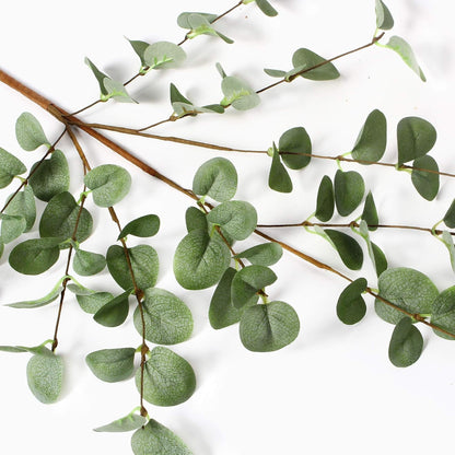 TETOU 3 Pcs 27" Artificial Eucalyptus Stems, Eucalyptus Leaf Greenery Stems Fake Plants Floral for Vase Filler Home Party Wedding Indoor Decoration