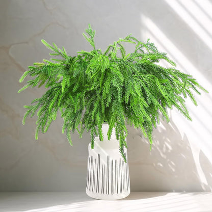 TETOU 12pcs Christmas Norfolk Pine Branches Artificial Norfolk Pine Stem DIY Wreaths Home Decor