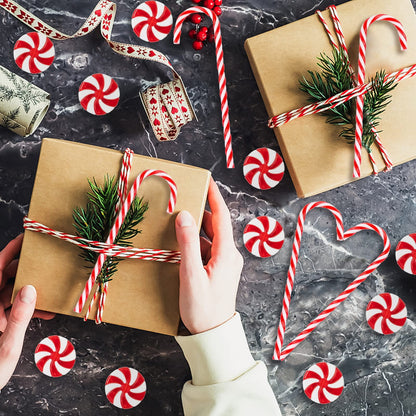 TETOU Christmas Plastic Candy Cane Red White Candy Canes for Christmas Tree Hanging Ornament Home Xmas DIY Craft Decoration