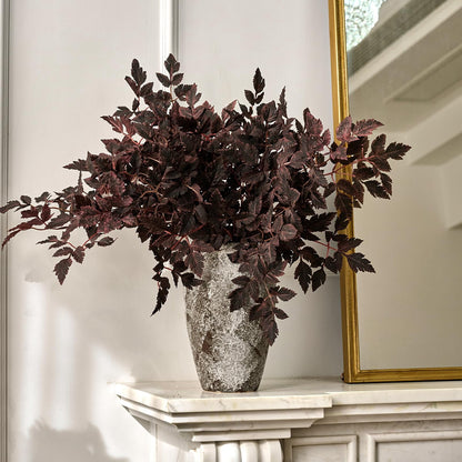 TETOU 3 Pcs 32" Artificial Cimicifuga Plant Leaf Stems,Fall Faux Plum Cimicifuga Ramosa Leaf Branch for Autumn Harvest Halloween Home Vase Wedding Farmhouse Table Mantel Decor