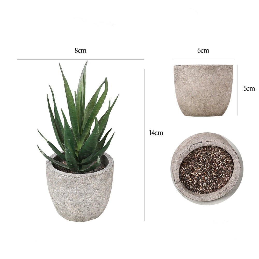 TETOU 5pcs Artificial Succulent Plants Mini Fake Plant Potted Planter Small Plant Leaf Home Green Decor