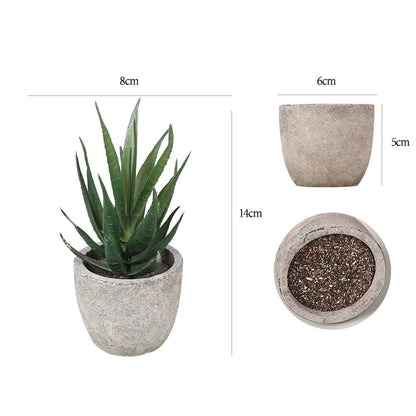 TETOU 5pcs Artificial Succulent Plants Mini Fake Plant Potted Planter Small Plant Leaf Home Green Decor