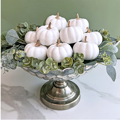 TETOU 6pcs Mini Pumpkins Artificial White Foam Pumpkins for Halloween Home Fall Thanksgiving Harvest Centerpiece Decoration