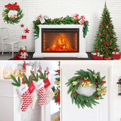 TETOU 50pcs Christmas Artificial Norfolk Pine Branches Green Cedar Sprigs Needle Garland DIY Wreath Home Decor