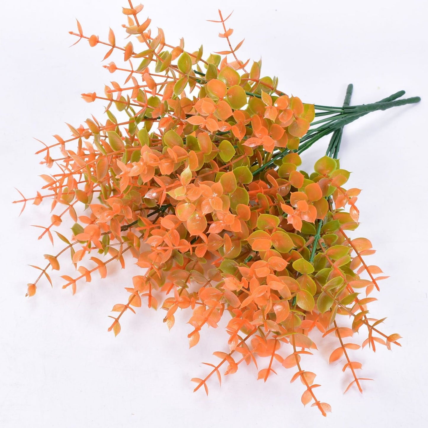 TETOU 21pcs Artificial Fake Fall Plants Outdoor, Artificial Eucalyptus Greenery Faux Plants for Fall Halloween Thanksgiving Outdoor Indoor Farmhouse Garden Patio Porch Yard Decoration