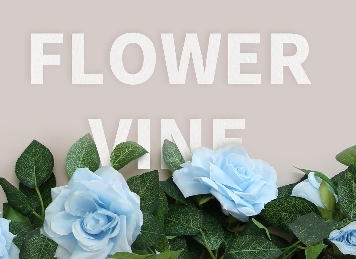 TETOU 4pcs Flower Garland, Faux Artificial Floral Garland Fake Rose Hanging Vine for Wedding Arch Garden Ceremony Background Outdoor Wall Decoration - Blue