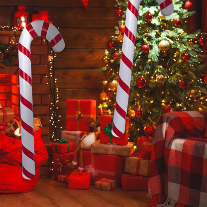 6 Pieces Inflatable Christmas Candy Cane Candy Canes Stick Balloons Outdoor Candy Canes Decoration for Christmas Decoration Crafts Supplies