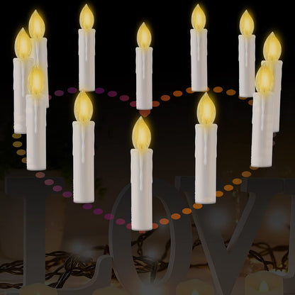 TETOU Flameless Candles Christmas Tree Decor Led Flickering Lights Battery Operated with Remote Timer/Clips Christmas Trees Decor