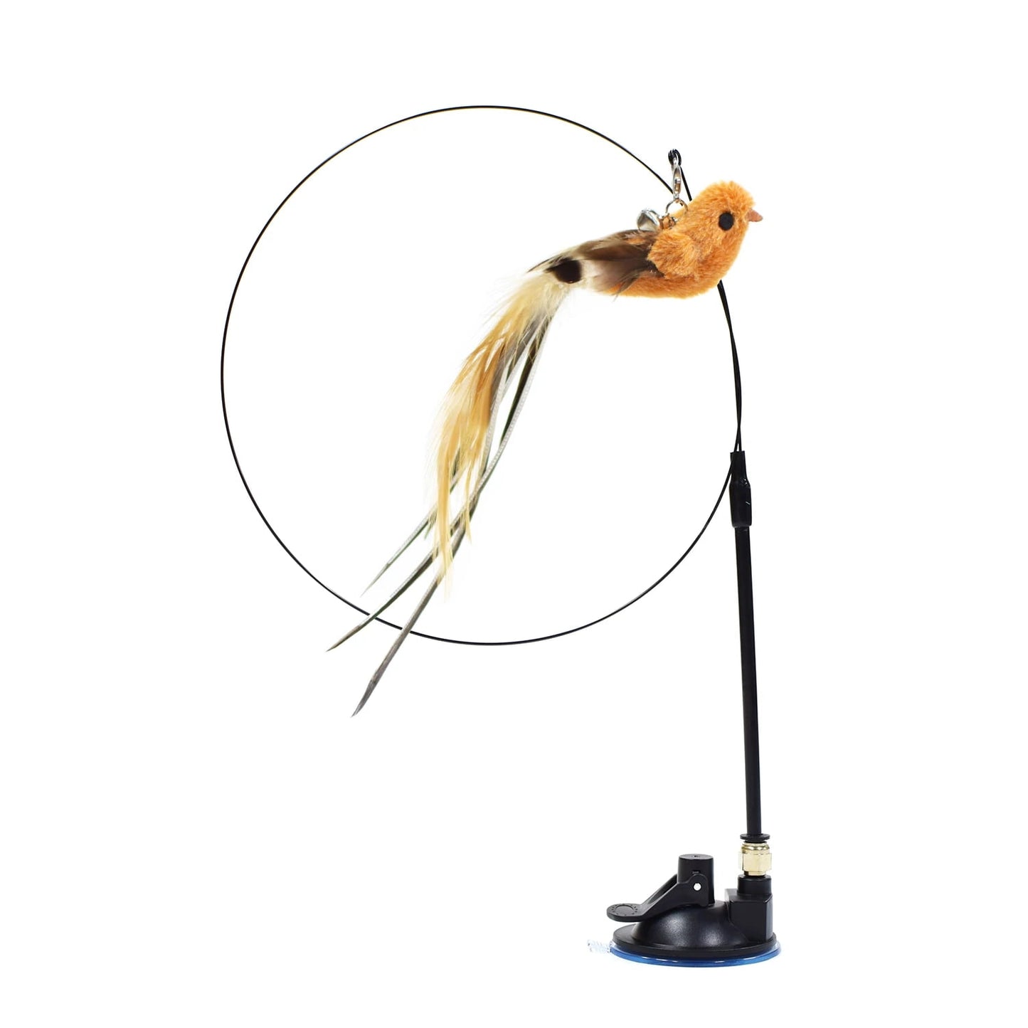 TETOU Simulation Bird Interactive Cat Stick Toy with Suction Cup Funny Feather for Kitty Play Chase Exercise Cat Toy Supplies