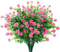 TETOU 6 Bundles Eucalyptus Camellia Artificial Flowers Outdoor Plastic Plants Decor - Yellow