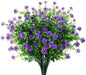 TETOU 6 Bundles Eucalyptus Camellia Artificial Flowers Outdoor Plastic Plants Decor - Yellow