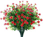 TETOU 6 Bundles Eucalyptus Camellia Artificial Flowers Outdoor Plastic Plants Decor - Yellow