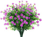 TETOU 6 Bundles Eucalyptus Camellia Artificial Flowers Outdoor Plastic Plants Decor - Yellow