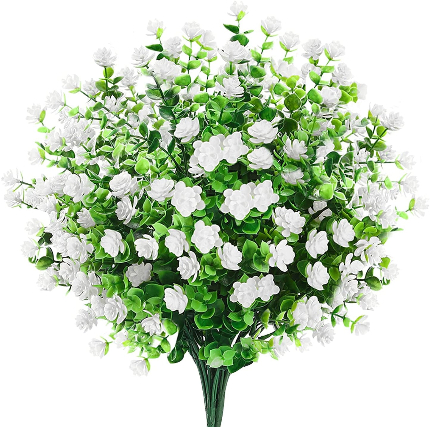 TETOU 6 Bundles Eucalyptus Camellia Artificial Flowers Outdoor Plastic Plants Decor - Yellow