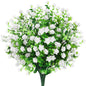 TETOU 6 Bundles Eucalyptus Camellia Artificial Flowers Outdoor Plastic Plants Decor - Yellow