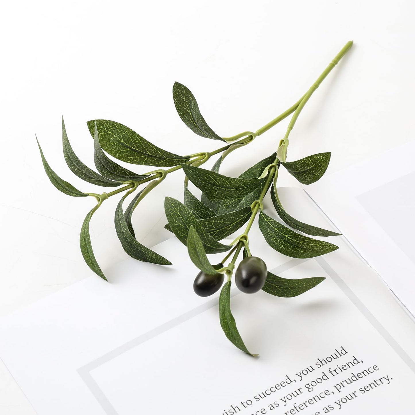 TETOU 10pcs Faux Olive Leaves Stem for Vase 10.6" Artificial Plant Olive Branch Home Office Wedding Greenery Decoration