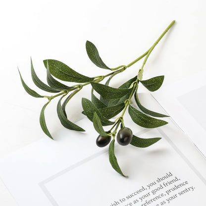 TETOU 10pcs Faux Olive Leaves Stem for Vase 10.6" Artificial Plant Olive Branch Home Office Wedding Greenery Decoration