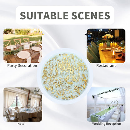 TETOU 12Pcs Disposable Gold Placemats, 13" Gold Foil Mesh Pressed Fall Table Mates Gold Doilies for Dining Table Wedding Birthday Party Holiday Home Decor