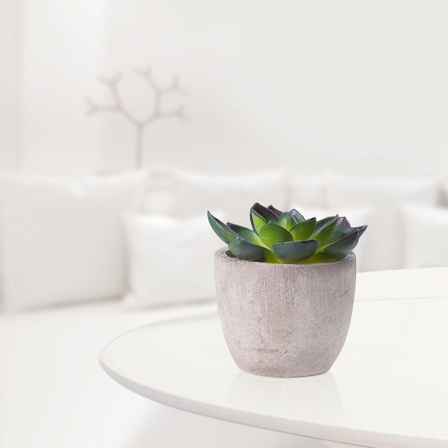 GUISANTO Fake Plants Artificial Succulent Plants Assorted Decorative Faux Succulent Potted Fake Cactus Cacti Plants Gray Pots, Set of 5
