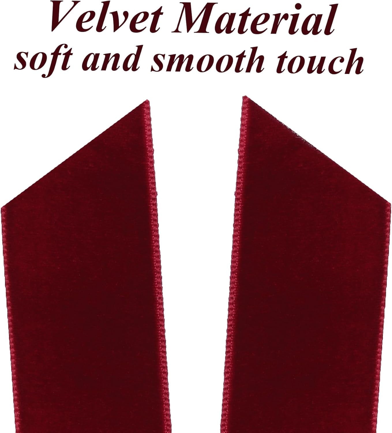 TETOU 12Pcs Burgundy Velvet Ribbon Christmas Bows Decorations,5x10 Inch Xmas Bows Ornaments for Christmas Tree Home Party Staircase Door Wreath Garland Fireplace Mantel Holiday Decor