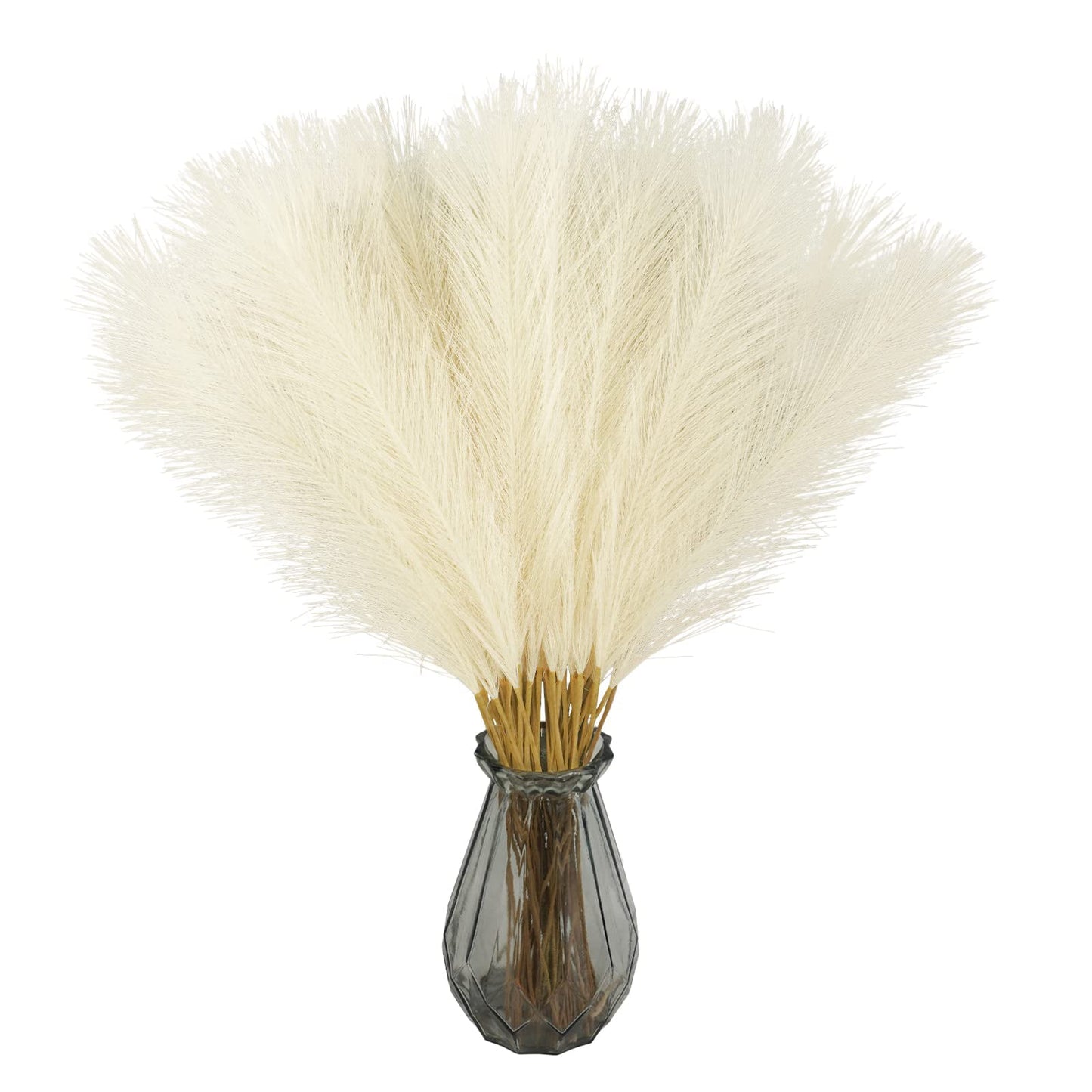 TETOU 50pcs Faux Pampas Grass 21.65" Short Vase Filler Flower Arrangement Home Wedding Boho Decor