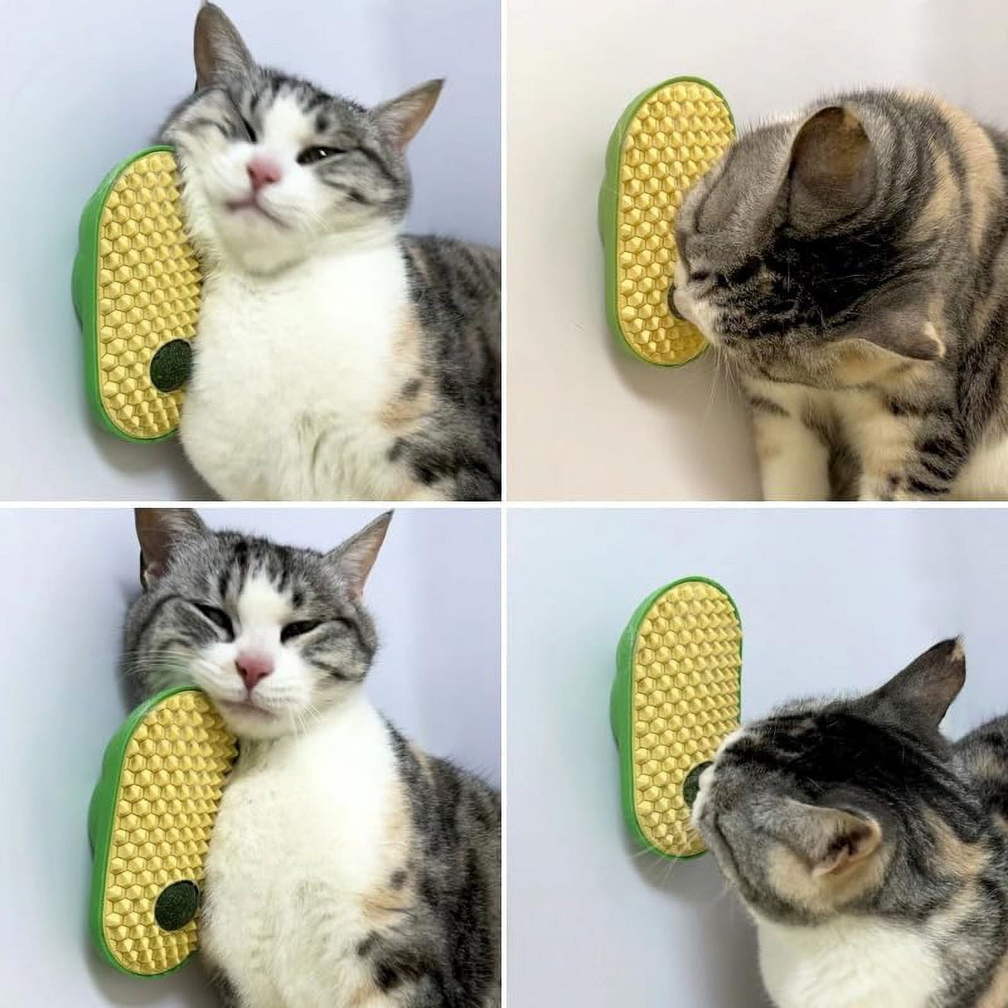 TETOU 2Pcs Catnip Toys Balls That Stick on Wall, Rotatable Cat Toy Ball, Catnip Wall Balls for Cats Lick - Yellow