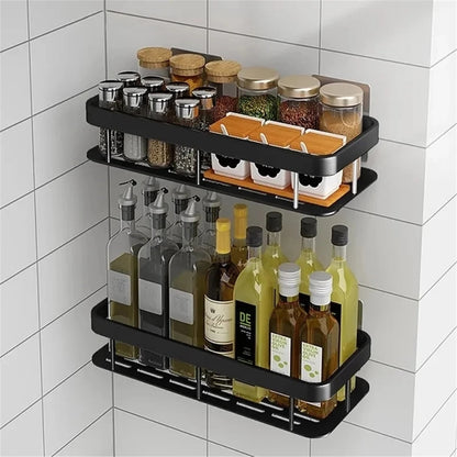 TETOU 2pcs Shower Caddy Adhesive Shower Organizer for Bathroom Kitchen No Drilling Large Capacity Shower Shelf for Inside Bathroom Accessories