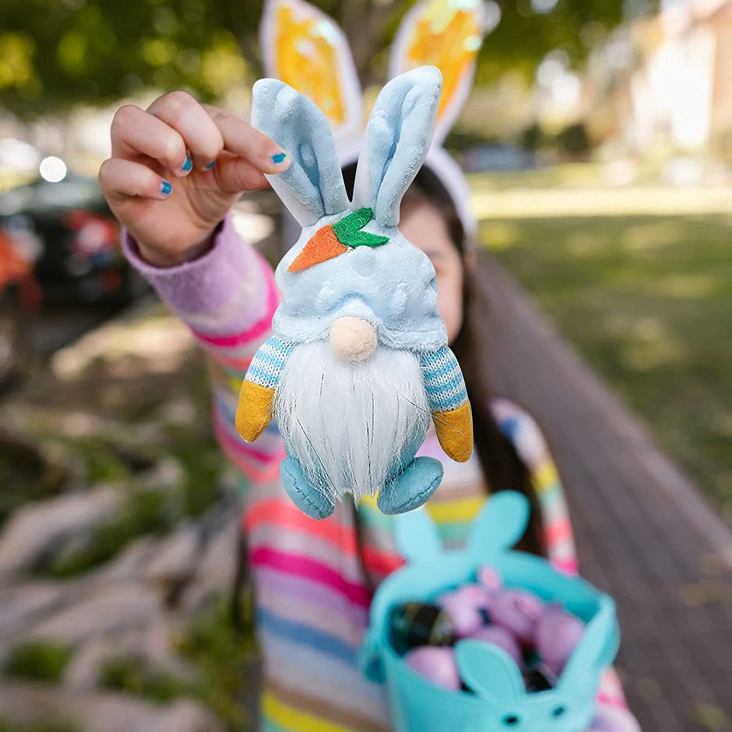 TETOU Easter Gnomes Plush 4pcs Bunny Swedish Tomte Elf Stuffed Doll Rabbit Kids Gift Home Ornament