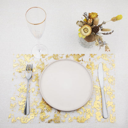 TETOU 2pcs Gold Table Runner 11*108" Sequin Glitter Foil Metallic Thin Mesh Tablecloth for Banquet Christmas Table Decor