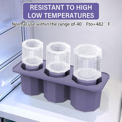 TETOU Silicone Ice Cube Tray with Lid for 20-40 oz Tumblers,3 Hollow Cylinder Ice Cube Molds for Mug,Reusable Large Ice Cube Trays for Chilling Cocktails,Whiskey,Drinks,Coffee - Blue