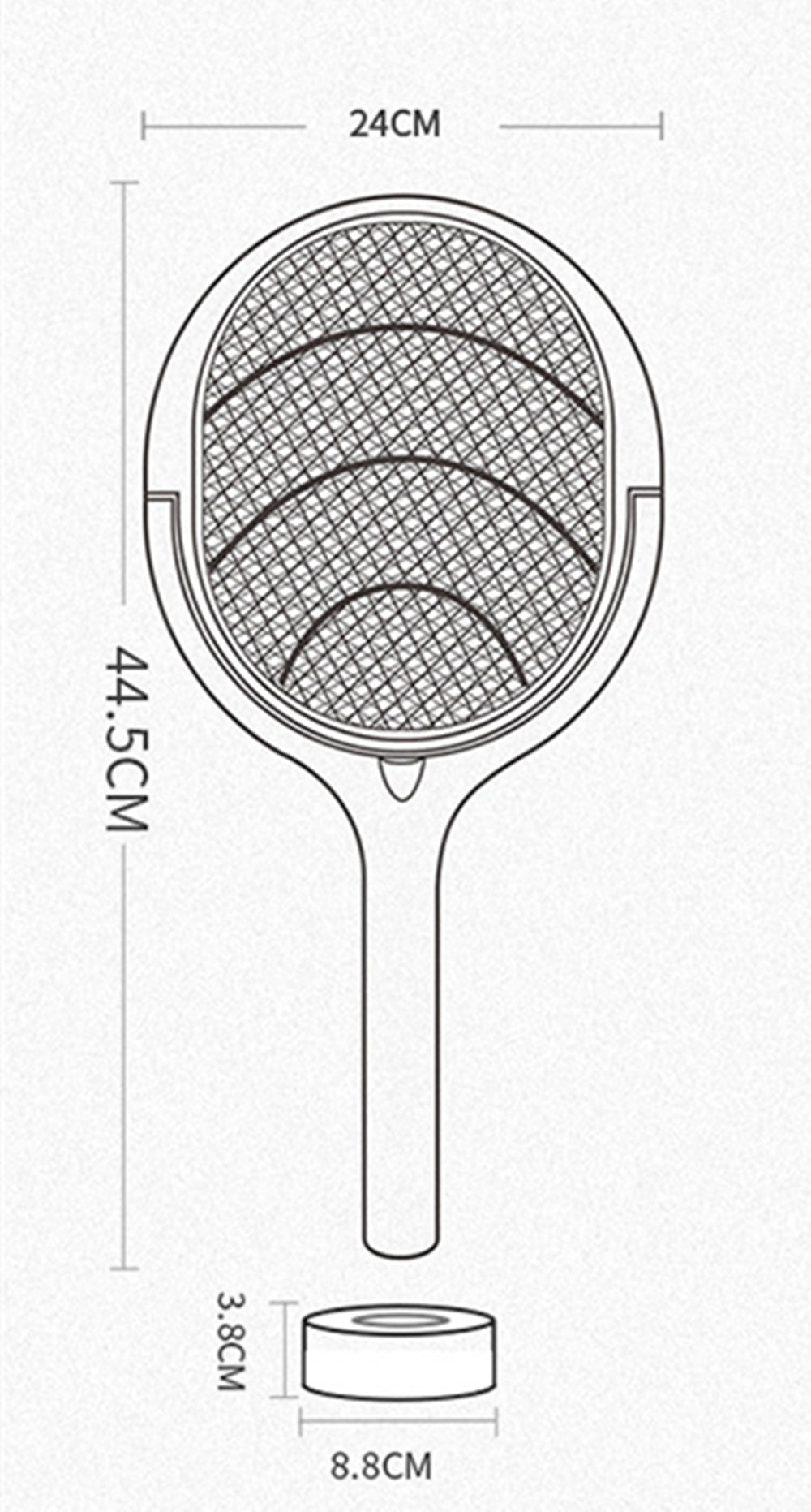TETOU 1 Pack Electric Fly Swatter Racket Rotating Head USB Rechargeable Electric Racket Mosquito Kill Fruit Fly Trap Racket Wasp Kill Indoor