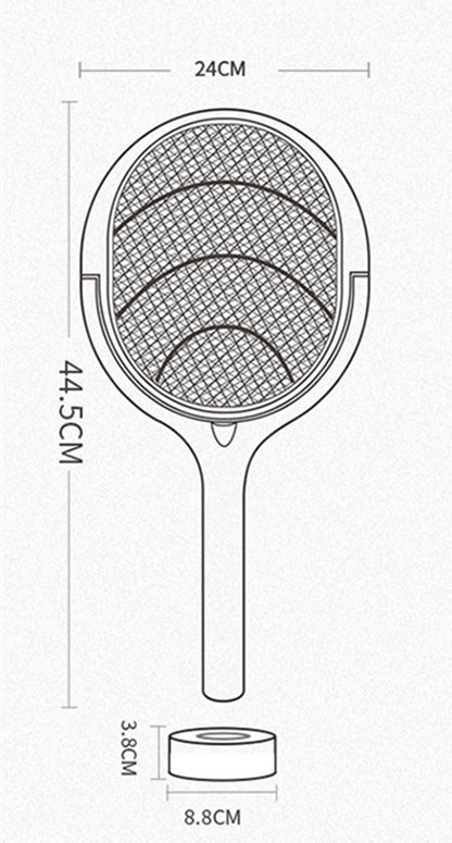 TETOU 1 Pack Electric Fly Swatter Racket Rotating Head USB Rechargeable Electric Racket Mosquito Kill Fruit Fly Trap Racket Wasp Kill Indoor