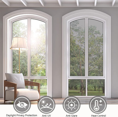 TETOU 17.5 x 78.7 Inch Sun Blocking Window Film Heat Reflective One Way Mirror Film Indoor Window Room Privacy Film Silver