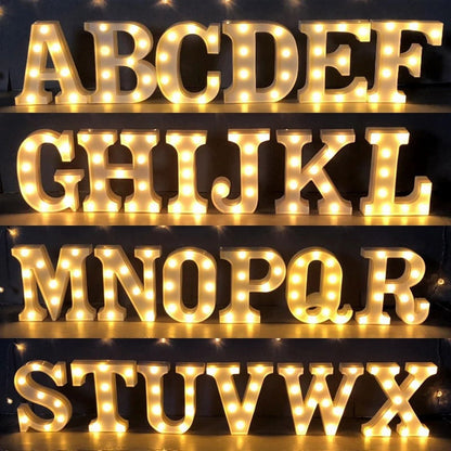 TETOU LED Letter Lights Luminous Letters Sign Home Decor for Wedding Birthday Party Christmas Battery Powered Decoration (A)