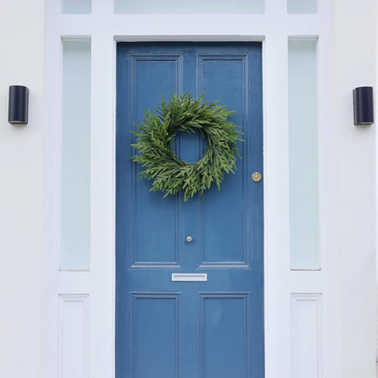 GUISANTO 24" Norfolk Pine Wreath for Front Door, Artificial Christmas Wreath Faux Pine Green Wreath for Wall Windows Mantle Outdoor Outside Christmas Decoration
