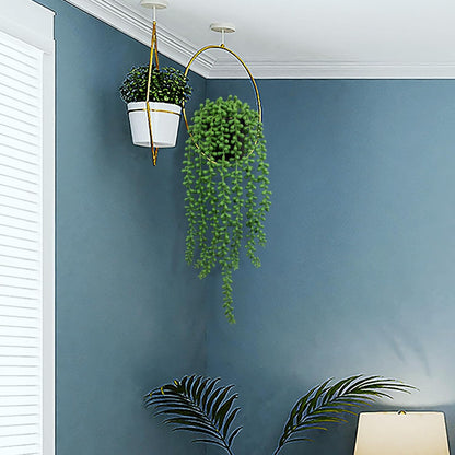 GUISANTO Fake Plants Indoor Artificial String of Pearls Plant in Black Pots, Realistic Green Faux Succulent Hanging Plants for Shelf Decor Desk Home Garden Decorations
