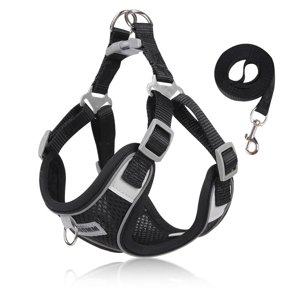 TETOU Reflective Dog Harness and Leash Set, No-Pull Pet Harness Adjustable Mesh, Ultra Breathable Padded Dog Vest Harness for Small Medium Dogs
