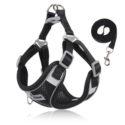 TETOU Reflective Dog Harness and Leash Set, No-Pull Pet Harness Adjustable Mesh, Ultra Breathable Padded Dog Vest Harness for Small Medium Dogs