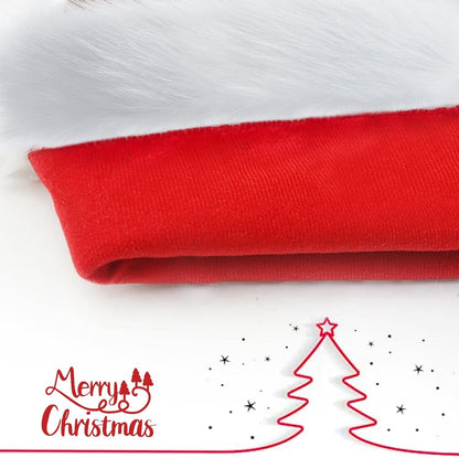 TETOU 1pc Christmas Hat,Red and Green Faux Fur Plush Velvet Santa Hat for Adults Men Women Christmas New Year Festive Party