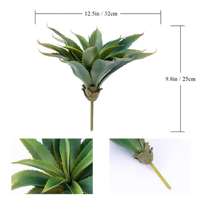 TETOU Succulents Plants Artificial Aloe Plant 12.5" Large Unpotted Real Fake Succulents Home Greenery Decor