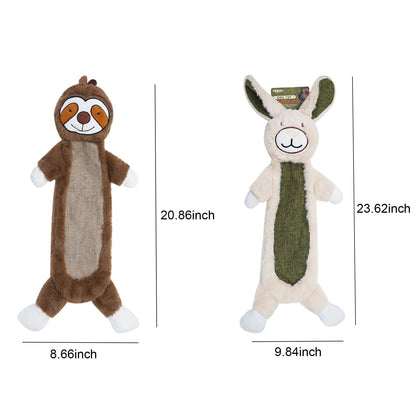 TETOU 2Pcs Squeaky Dog Toys, No Stuffing Crinkle Dog Toys, Interactive Dog Toy for Aggressive Chewers Large Medium Small Dogs